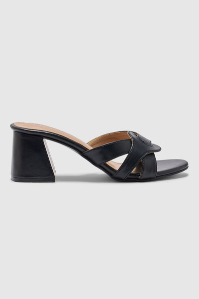 Abigail Leather Heeled Sandals- side view