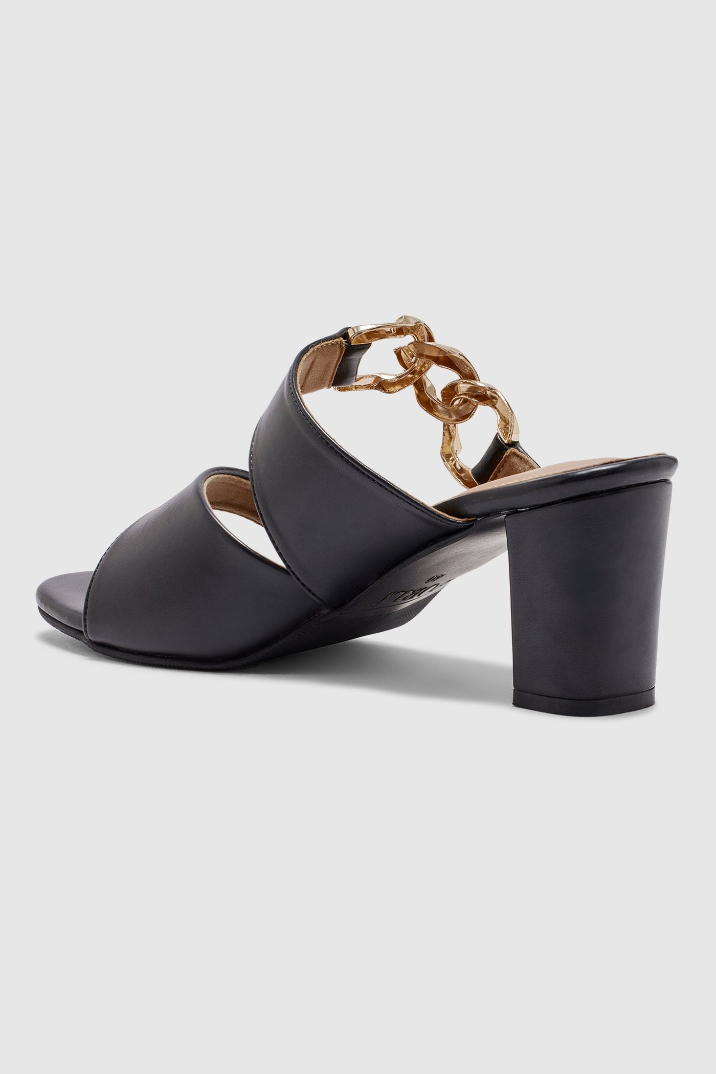 Leather Sandals With a Block Heel- back view