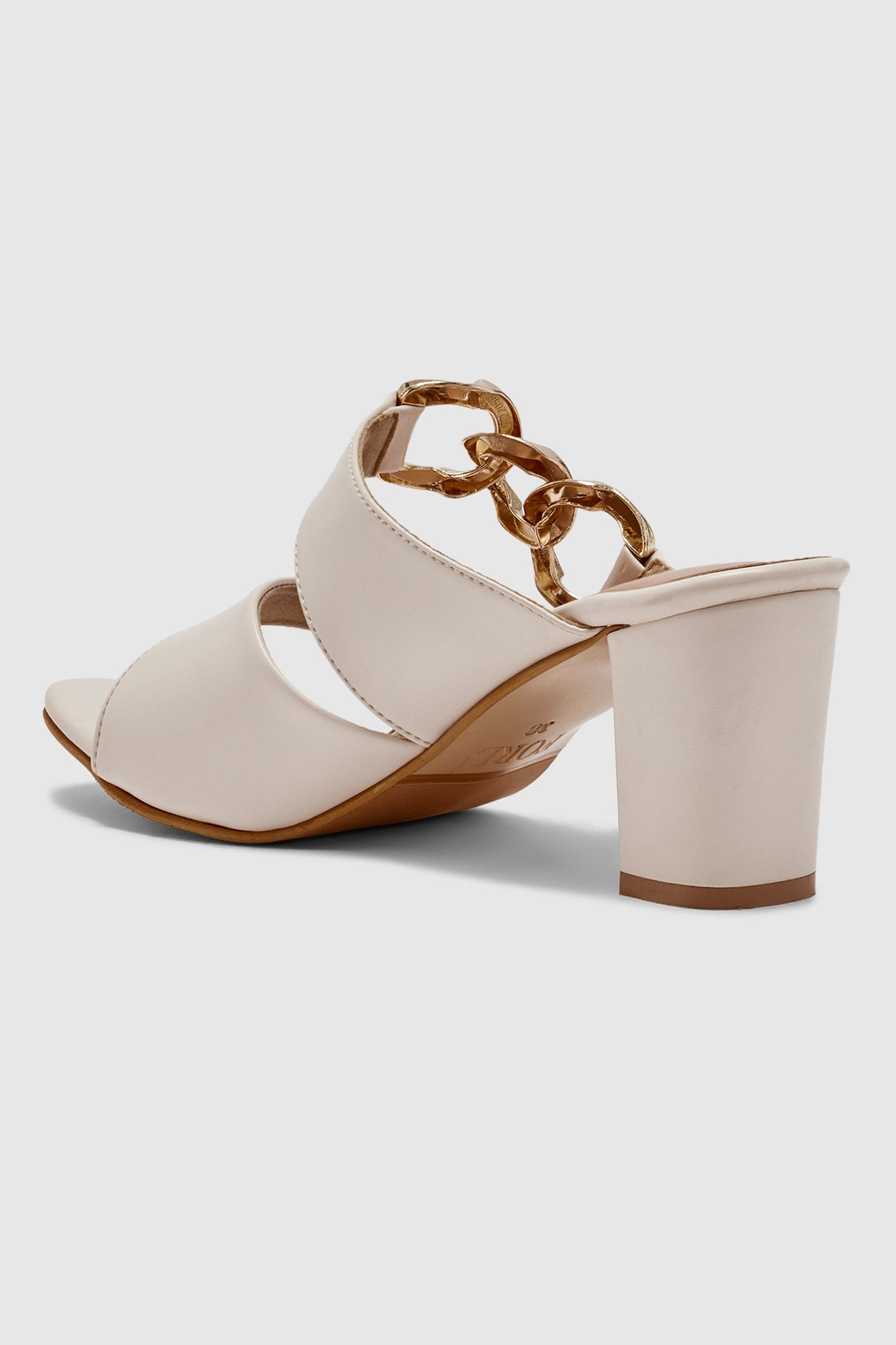 Leather Sandals With a Block Heel- back view