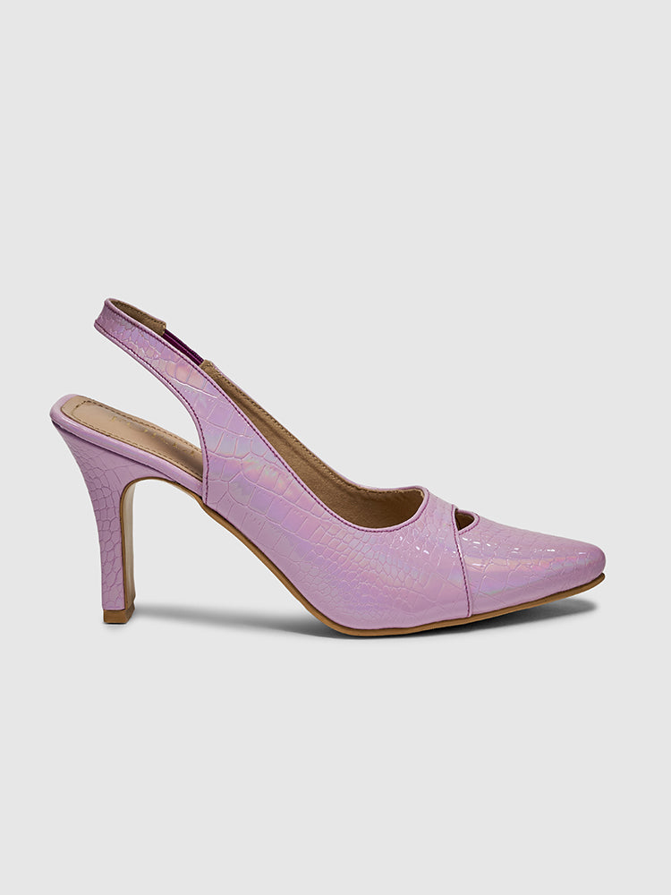 Alana Purple Pointed Heels- side view