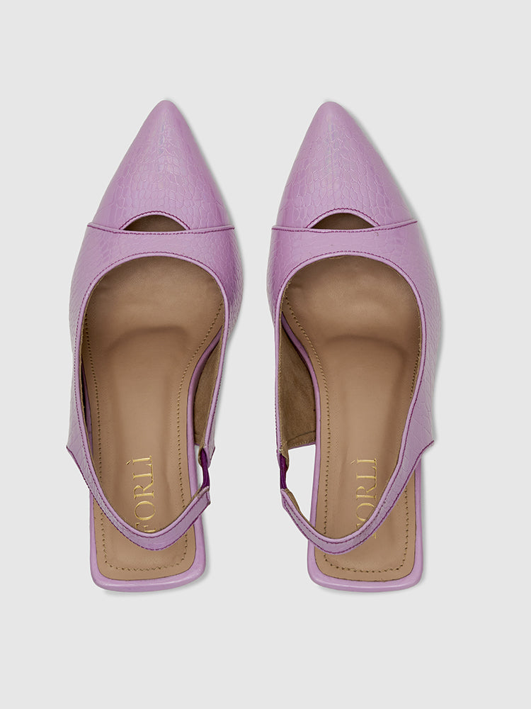 Alana Purple Pointed Heels- front view